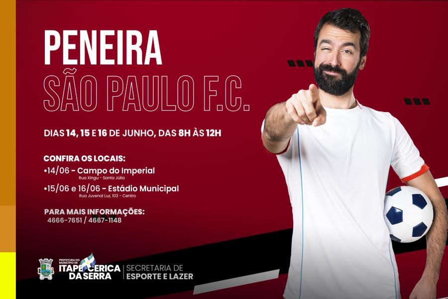 Itapecerica da Serra receberá peneira do São Paulo Futebol Clube