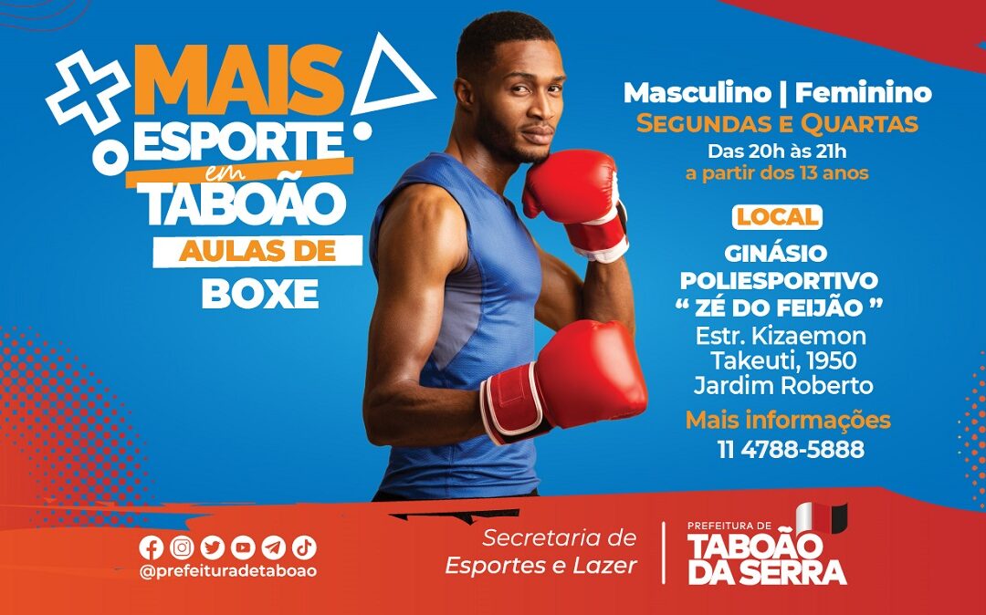 Secretaria de Esportes e Lazer de Taboão da Serra abre inscrições para aulas de Boxe