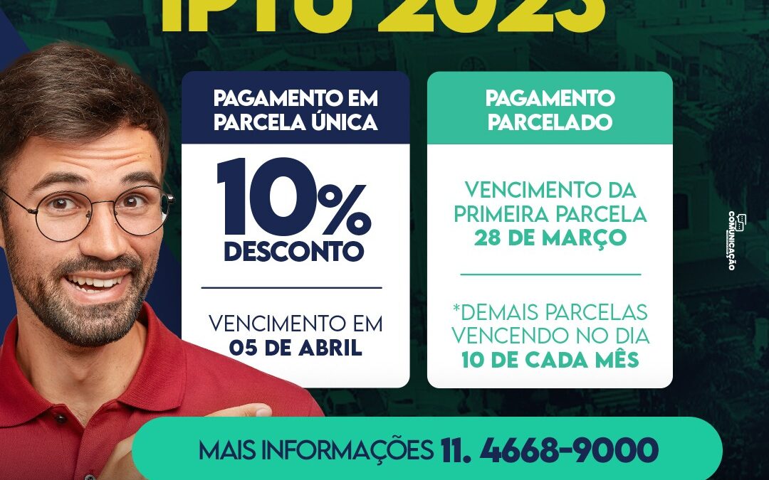 Datas para o pagamento IPTU 2023