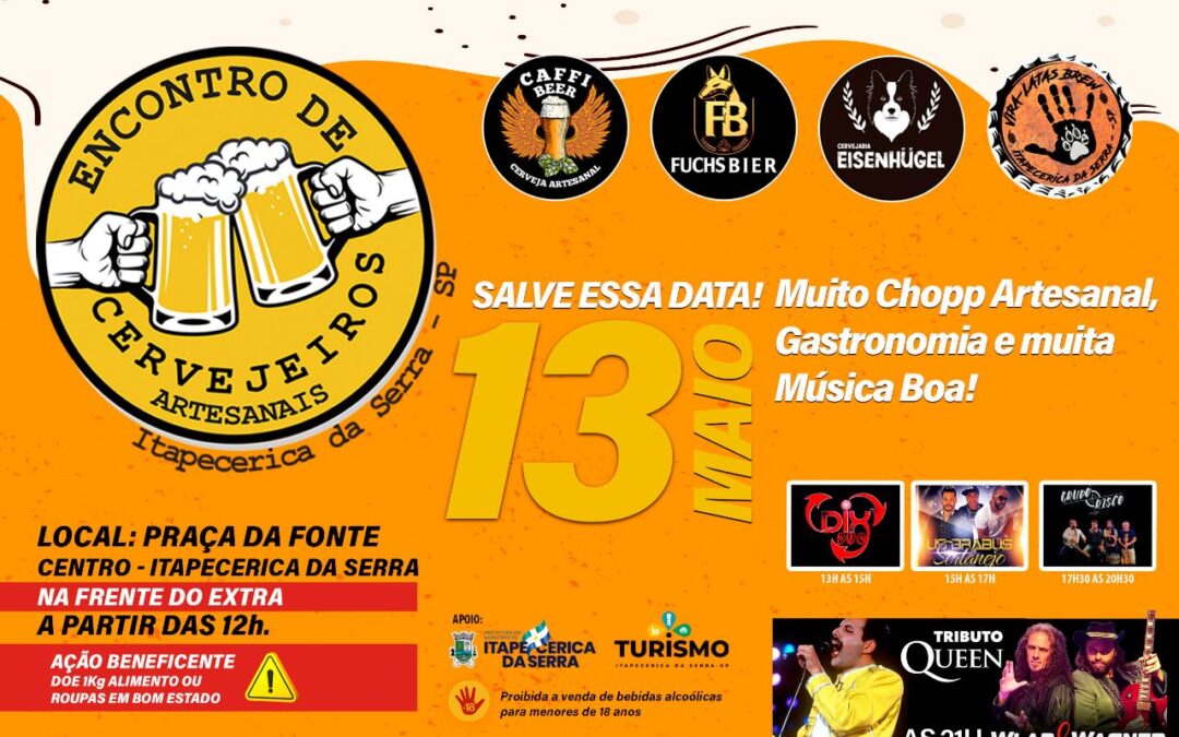 Encontro de Cervejeiros acontece no próximo dia 13 de maio
