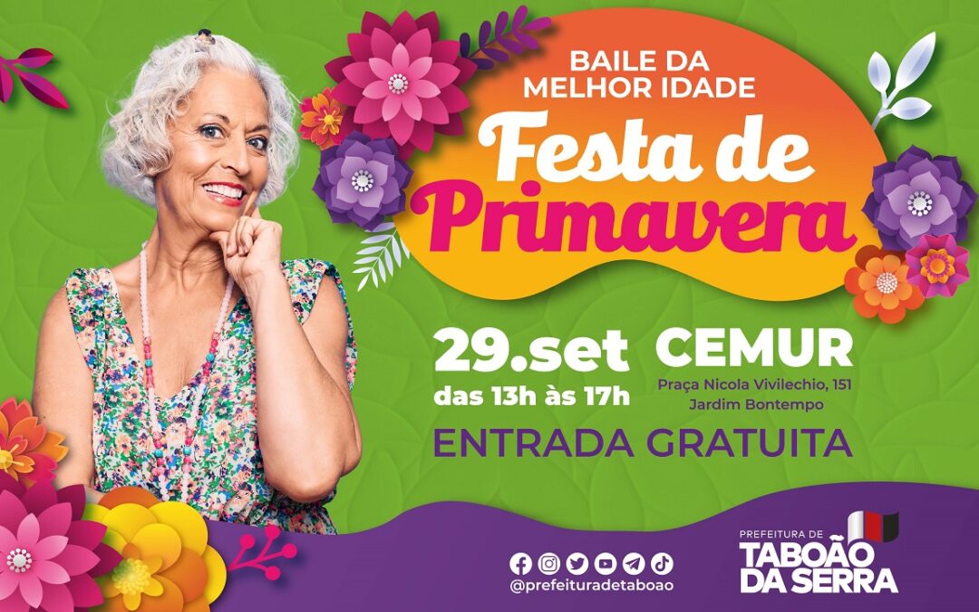Baile da Melhor Idade de Taboão da Serra celebrará a chegada da Primavera
