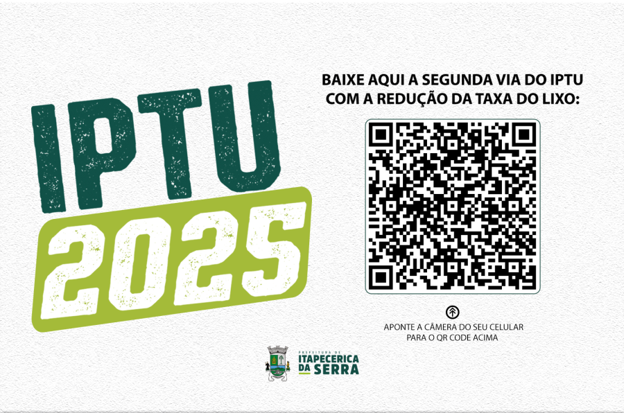 Prefeitura disponibiliza acesso via QR Code a 2ª via do IPTU com redução da Taxa do Lixo