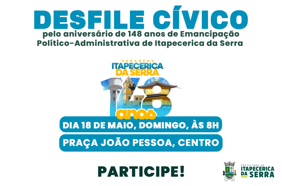 Desfile Cívico acontece neste domingo, 18 de maio