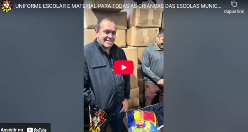 UNIFORME ESCOLAR E MATERIAL PARA TODAS AS CRIANÇAS DAS ESCOLAS MUNICIPAL DE SÃO LOURENÇO DA SERRA NO GOVERNO FELIPE SEME AMED