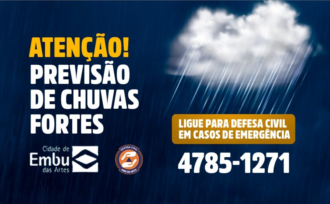 Defesa Civil alerta para chuvas e queda de temperatura esta semana