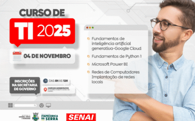Prefeitura abre inscrições para curso gratuito de Tecnologia da Informação em parceria com o SENAI