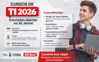 Prefeitura abre inscrições para cursos gratuitos de Tecnologia da Informação no Jardim Jacira
