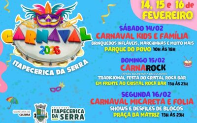Prefeitura de Itapecerica da Serra anuncia programação oficial do Carnaval 2026