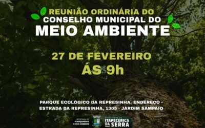 Conselho Municipal do Meio Ambiente se reúne na próxima quinta-feira, 27 de fevereiro