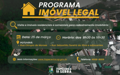 Programa Imóvel Legal: Prefeitura visita imóveis do núcleo Olimpio de Morais no dia 25 de março