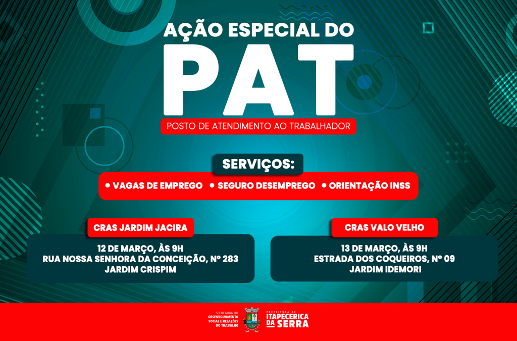 PAT realiza ação itinerante nos CRAS Jardim Jacira e Valo Velho