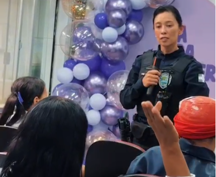 GCM realiza palestra sobre prevenção ao feminicídio e violência doméstica em empresa do município