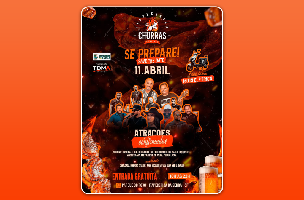 Itapecerica da Serra recebe Churras Festival com programação gratuita no Parque do Povo