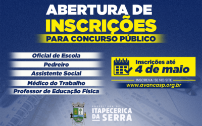 Prefeitura de Itapecerica da Serra abre inscrições para Concurso Público com diversas oportunidades