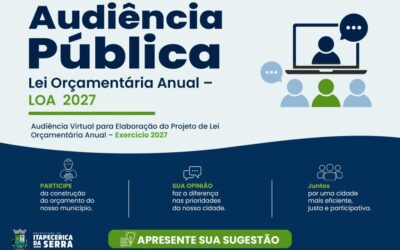 Audiência Virtual para elaboração do Projeto de Lei Orçamentária Anual – Exercício 2027