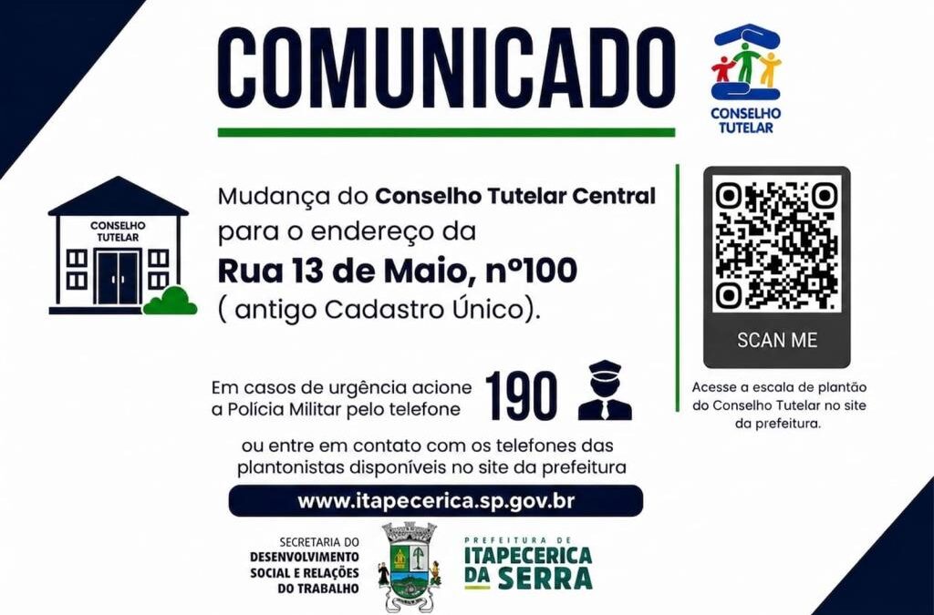 Conselho Tutelar Central em novo endereço