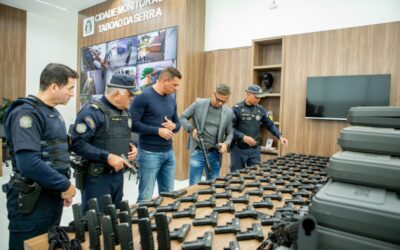 Guarda Municipal recebe reforço com o recebimento de 103 pistolas e cinco fuzis