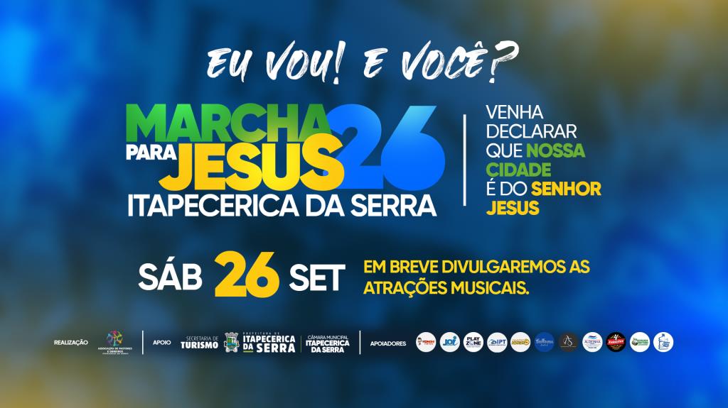 Marcha para Jesus 2026 é lançada oficialmente em Itapecerica da Serra