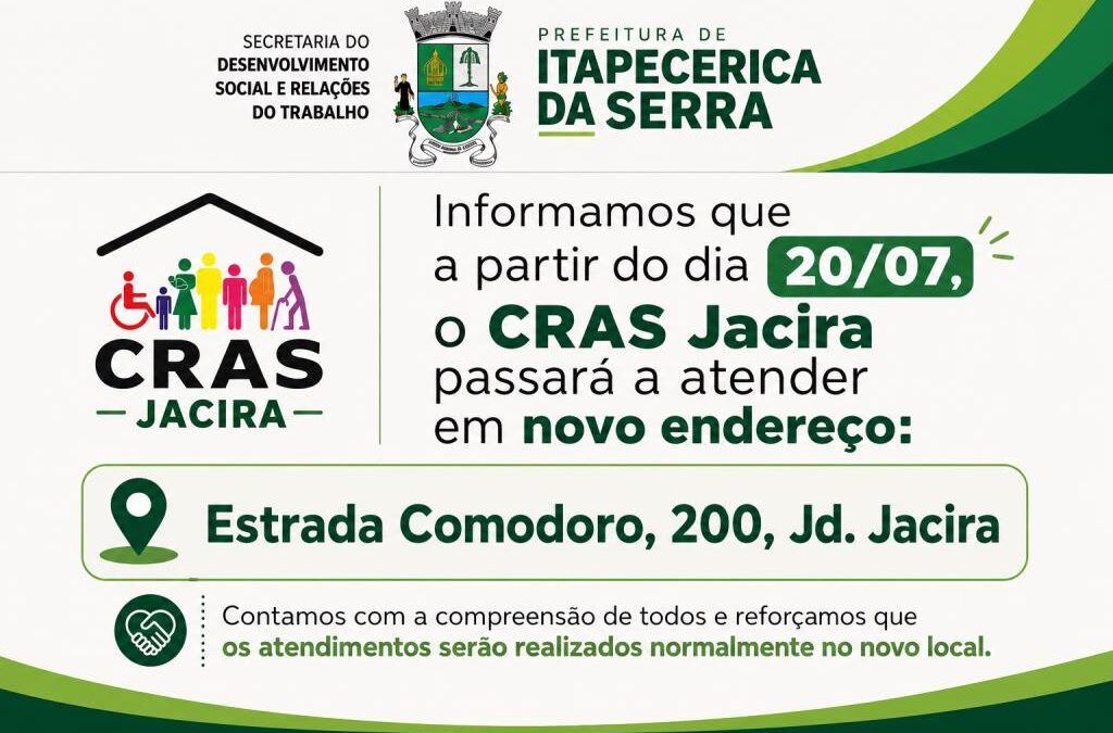 Comunicado de mudança de endereço – CRAS