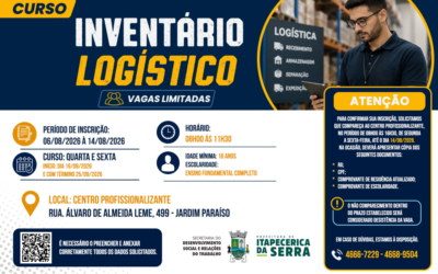 Inscrições abertas para curso de Inventário Logístico