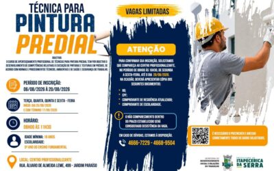 Prefeitura abre inscrições para curso de Técnicas para Pintura Predial