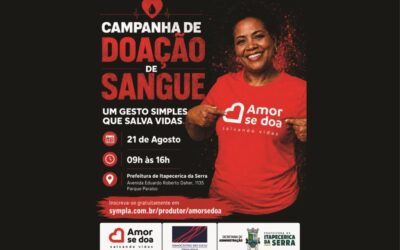 Campanha de Doação de Sangue será realizada na Prefeitura de Itapecerica da Serra dia 21/08