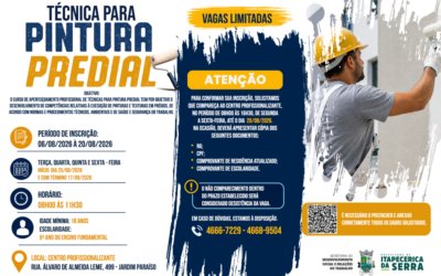 Prefeitura abre inscrições para curso de Técnicas para Pintura Predial
