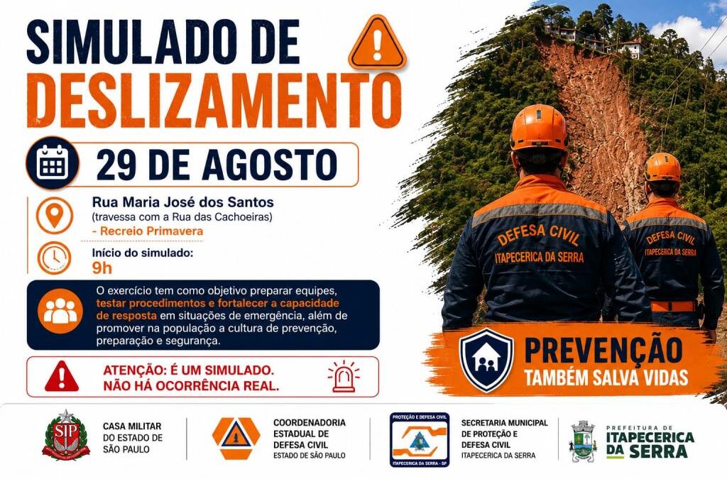 Defesa Civil de Itapecerica da Serra realiza Simulado de Ação de Deslizamento no Recreio Primavera