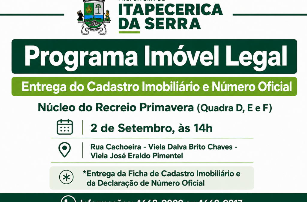 Prefeitura de Itapecerica da Serra realiza a entrega do cadastro imobiliário e número oficial do Núcleo do Recreio Primavera (Quadra D, E e F)