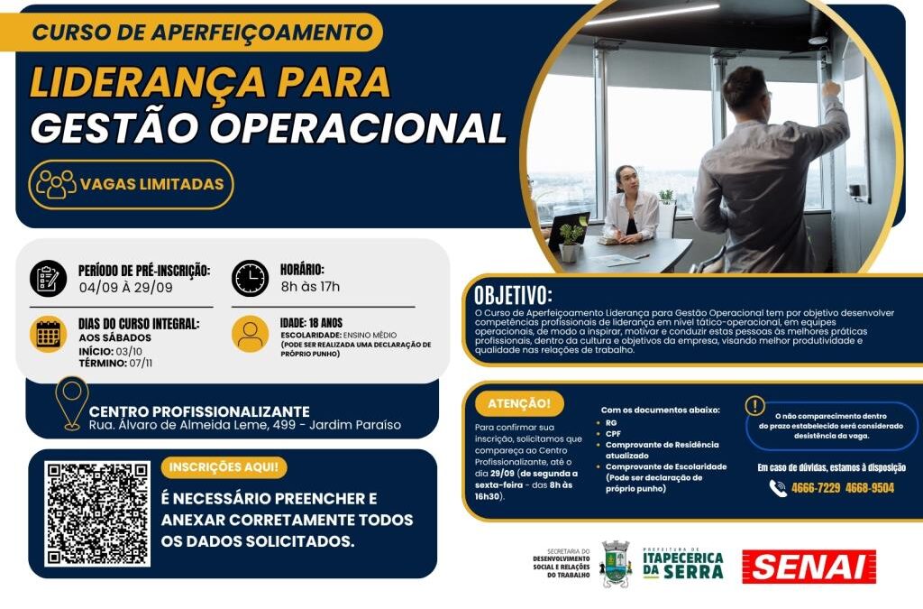 Prefeitura de itapecerica da Serra oferece curso de Liderança para Gestão Operacional